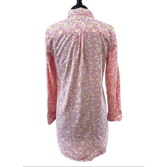 Victorias Secret Night Shirt Womens Medium Pink Floral Cottagecore Sleep Shirt - Picture 5 of 13